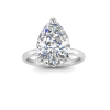 4 Ct Pear Moissanite & .23 Ctw Diamond Hidden Halo Engagement Ring