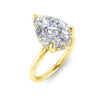 4 Ct Pear Moissanite & .23 Ctw Diamond Hidden Halo Engagement Ring