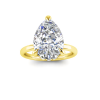 4 Ct Pear Moissanite & .23 Ctw Diamond Hidden Halo Engagement Ring