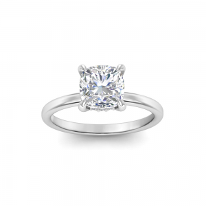 1.5 Ct Cushion Lab Diamond & .10 Ctw Diamond Hidden Halo Engagement Ring