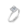 4 Ct Cushion Moissanite & .10 Ct Diamond Hidden Halo Engagement Ring