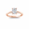 1 Ct Elongated Cushion Lab Diamond & .10 Ctw Diamond Hidden Halo Engagement Ring