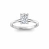 1 Ct Elongated Cushion Lab Diamond & .10 Ctw Diamond Hidden Halo Engagement Ring