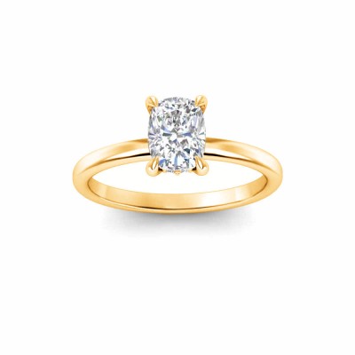 1.10 Ct Elongated Cushion Natural Diamond Hidden Halo Engagement Ring