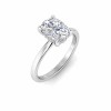 2 Ct Elongated Cushion Lab Diamond & .10 Ctw Diamond Hidden Halo Engagement Ring