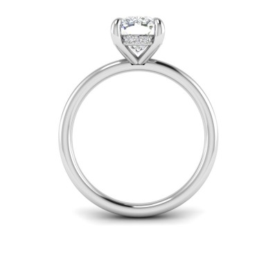 2 Ct Elongated Cushion Lab Diamond & .10 Ctw Diamond Hidden Halo Engagement Ring