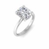 3.5 Ct Elongated Cushion CZ Hidden Halo Engagement Ring