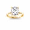 3.5 Ct Elongated Cushion Lab Diamond & .10 Ct Diamond Hidden Halo Engagement Ring