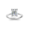 3 Ct Emerald Lab Diamond & .10 Ctw Diamond Hidden Halo Engagement Ring