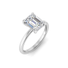 3 Ct Emerald Lab Diamond & .10 Ctw Diamond Hidden Halo Engagement Ring