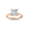 3 Ct Princess Lab Diamond & .10 Ctw Diamond Hidden Halo Engagement Ring