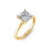 3.5 Ct Princess Lab Diamond & .10 Ct Diamond Hidden Halo Engagement Ring
