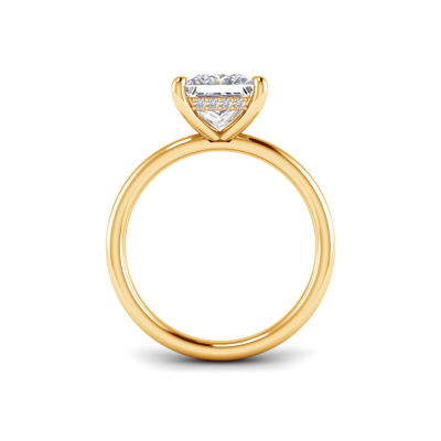 3.5 Ct Princess Lab Diamond & .10 Ct Diamond Hidden Halo Engagement Ring