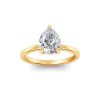 4 Ct Pear Lab Diamond & .10 Ct Diamond Hidden Halo Engagement Ring