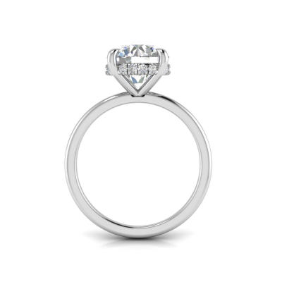 4 Ct Round CZ Hidden Halo Engagement Ring