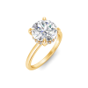 4 Ct Round Moissanite & .21 Ctw Diamond Hidden Halo Engagement Ring