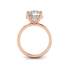 5 Ct Round Moissanite & .28 Ctw Diamond Hidden Halo Engagement Ring