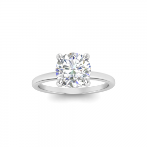 1.5 Ct Round CZ Hidden Halo Engagement Ring