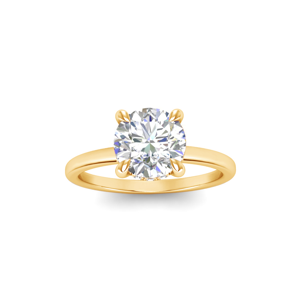 1.5 Ct Round CZ Hidden Halo Engagement Ring