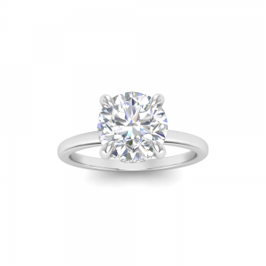2 Ct Round Moissanite & .11 ctw Diamond Hidden Halo Engagement Ring