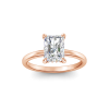 4 Ct Radiant Moissanite & .10 Ct Diamond Hidden Halo Engagement Ring