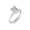 4 Ct Radiant Moissanite & .10 Ct Diamond Hidden Halo Engagement Ring