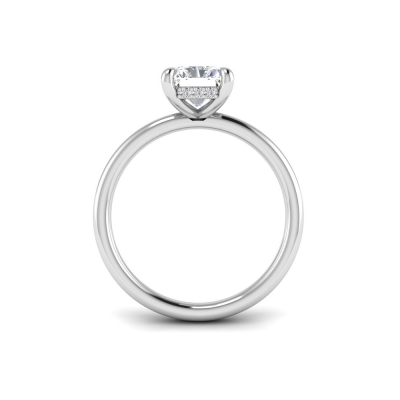 1 Ct Radiant CZ Hidden Halo Engagement Ring