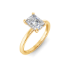4 Ct Radiant Lab Diamond & .10 Ct Diamond Hidden Halo Engagement Ring