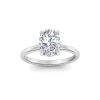 2 Ct Oval Moissanite & .10 Ctw Diamond Hidden Halo Engagement Ring