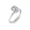 2 Ct Oval Moissanite & .10 Ctw Diamond Hidden Halo Engagement Ring