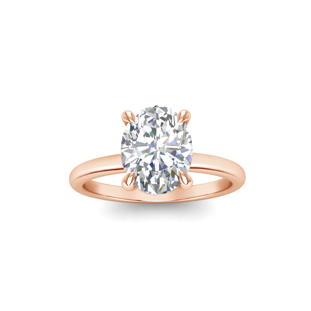 3.10 Ctw Oval CZ Hidden Halo Engagement Ring