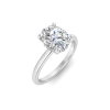 3 Ct Oval Moissanite & .10 Ctw Diamond Hidden Halo Engagement Ring