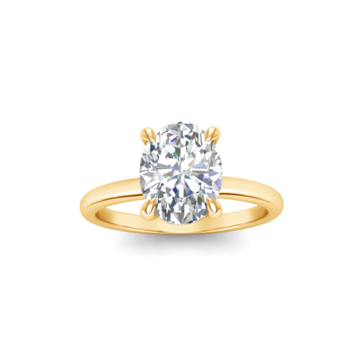 3.5 Ct Oval Lab Diamond & .10 Ct Diamond Hidden Halo Engagement Ring