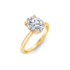 3 Ct Oval Lab Diamond & .10 Ctw Diamond Hidden Halo Engagement Ring