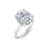 4 Ct Oval Moissanite & .10 Ct Diamond Hidden Halo Engagement Ring