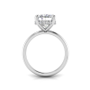 4 Ct Oval Moissanite & .10 Ct Diamond Hidden Halo Engagement Ring