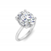 5 Ct Oval Moissanite & .25 Ctw Diamond Hidden Halo Engagement Ring