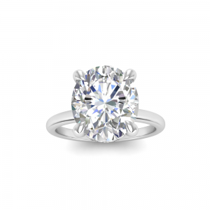 4.21 Ctw Oval CZ Hidden Halo Engagement Ring