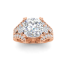 2 Ct Cushion Lab Diamond & 1 Ctw Split Shank Wide Band Engagement Ring