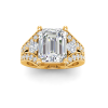 2 Ct Emerald Lab Diamond & 1 Ctw Split Shank Wide Band Engagement Ring