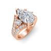2 Ct Pear Colorless Lab Diamond & 1 Ctw Split Shank Wide Band Engagement Ring