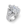 6 Ct Pear Moissanite & 1 Ctw Lab Diamond Split Shank Wide Band Engagement Ring