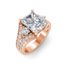 2 Ct Radiant Lab Diamond & 1 Ctw Split Shank Wide Band Engagement Ring