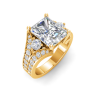 3 Ct Radiant Lab Diamond & 1 Ctw Split Shank Wide Band Engagement Ring