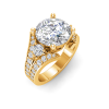 2 Ct Round Lab Diamond & 1 Ctw Split Shank Wide Band Engagement Ring