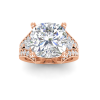 5 Ct Cushion Colorless Lab Diamond & 1 Ctw Split Shank Wide Band Engagement Ring