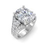 5 Ct Elongated Cushion Lab Diamond & 1 Ctw Split Shank Wide Band Engagement Ring