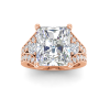 6 Ct Radiant Lab Diamond & 1 Ctw Split Shank Wide Band Engagement Ring