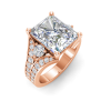 6 Ct Radiant Lab Diamond & 1 Ctw Split Shank Wide Band Engagement Ring