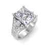 5 Ct Radiant Lab Diamond & 1 Ctw Split Shank Wide Band Engagement Ring